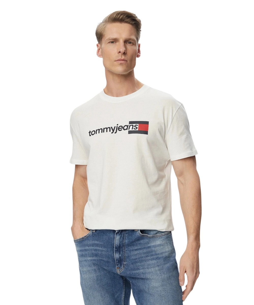 Tommy Hilfiger - Ανδρικό T-shirt Entry Dna Regular Fit DM0DM23406-YBL Εκρού