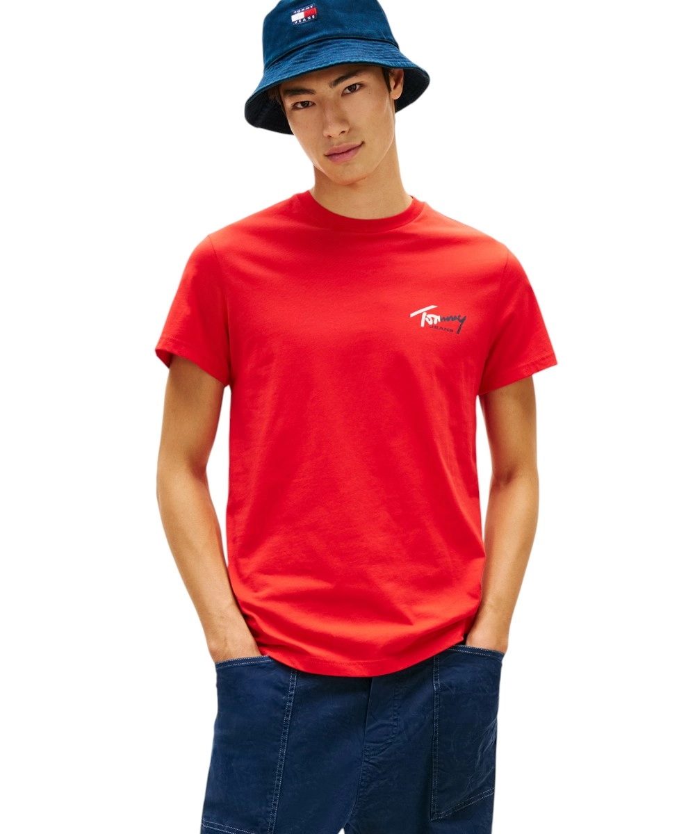 Tommy Hilfiger - Ανδρικό T-shirt Tjw Sign Slim Fit DM0DM22538-XL8 Κόκκινο