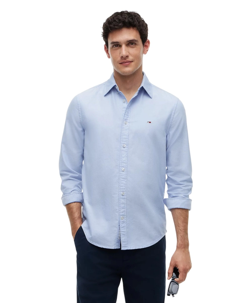 Tommy Hilfiger - Ανδρικό Πουκάμισο Oxford Shirt Regular Fit DM0DM21298-C38 Γαλάζιο