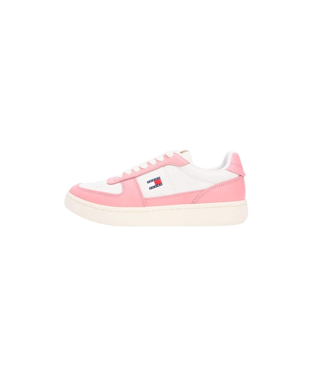 Tommy Hilfiger - Γυναικεία Sneakers Retro Leather Archive Court EN0EN03037-0J0 Λευκό/Ροζ