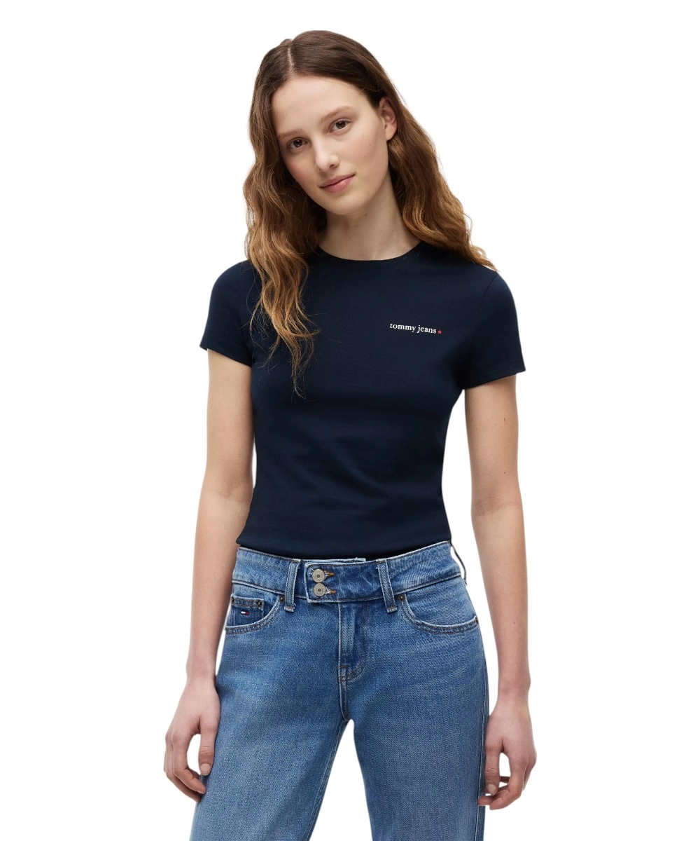 Tommy Hilfiger - Γυναικείο T-shirt Ess Logo DW0DW23479-C1G Μπλε Σκούρο