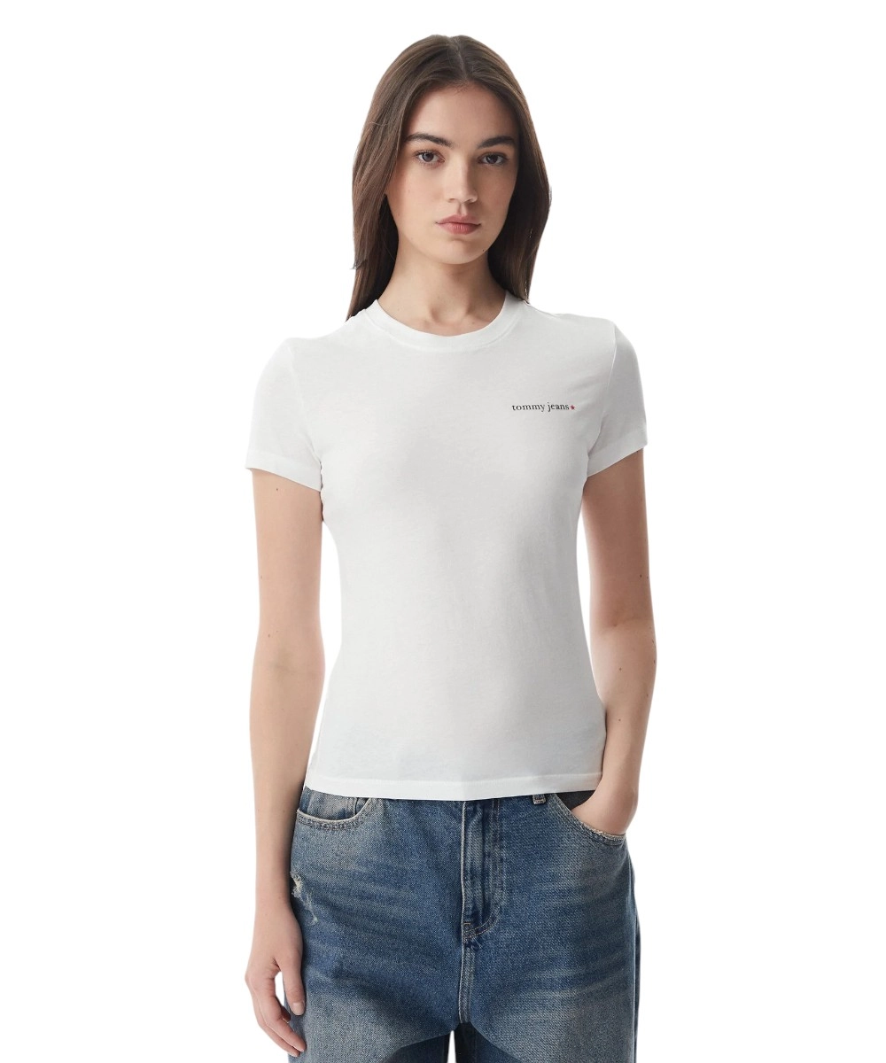 Tommy Hilfiger - Γυναικείο T-shirt Ess Logo DW0DW23479-YBL Λευκό