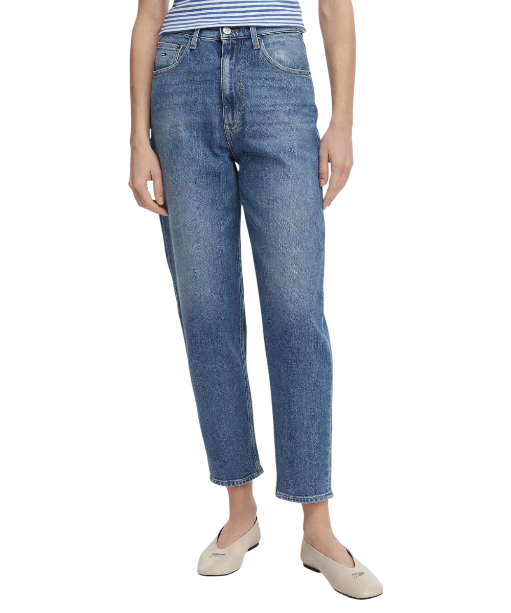 Tommy Hilfiger - Γυναικείο Ψηλόμεσο Παντελόνι Τζιν Ultra High Rise Tapered Relaxed Fit DW0DW22994-1A5 Μπλε
