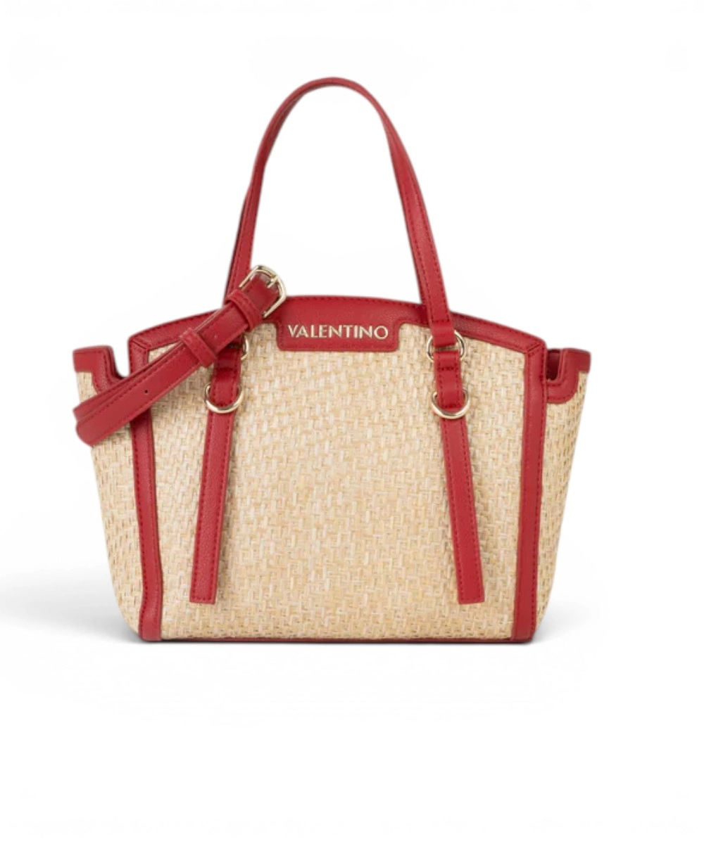 Valentino Bags - Γυναικεία Τσάντα Ώμου Demetra VBS9R904-235 Μπεζ/Κόκκινο
