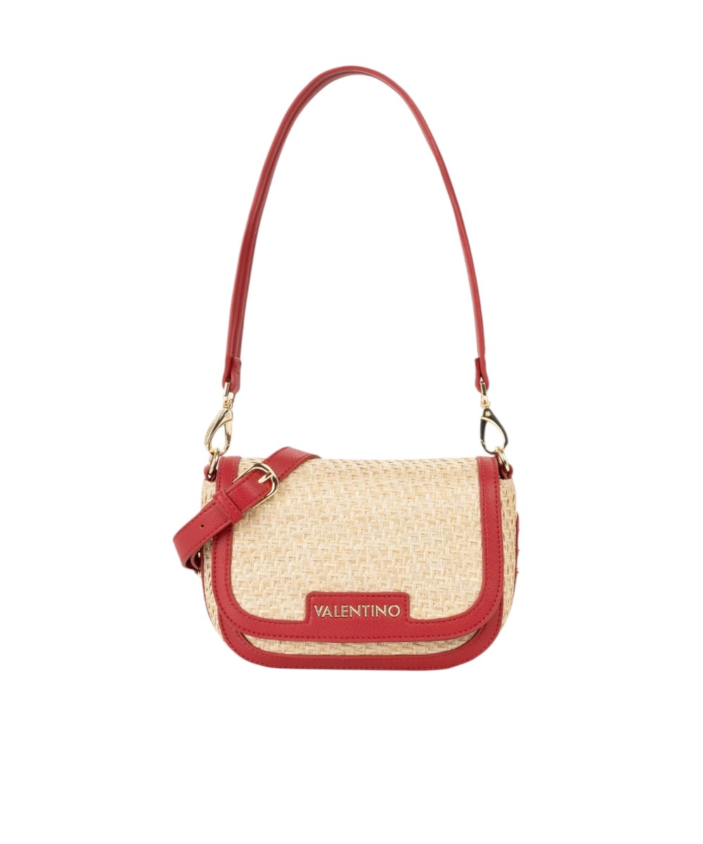 Valentino Bags - Γυναικεία Τσάντα Ώμου Demetra VBS9R909-235 Μπεζ/Κόκκινο