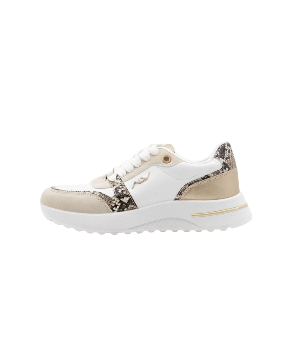 ALV by Alviero Martini Γυναικεία Sneakers Python-Effect ALVSD0241-ROCKSN Λευκό/Μπρονζέ