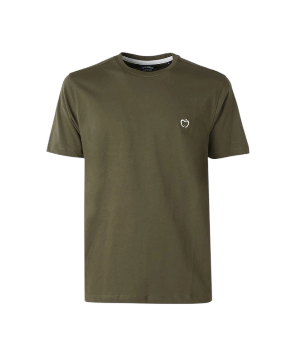 Baci & Abbracci - Ανδρικό T-shirt Crew Neck with Logo BAM3381-MILITA Χακί