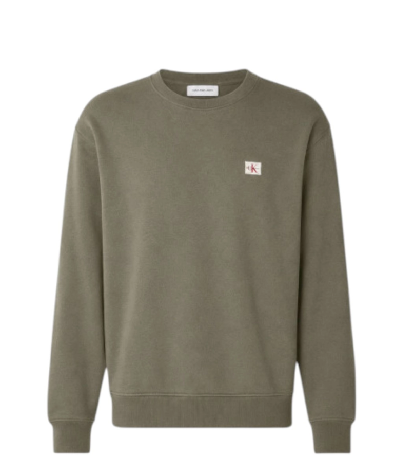 Calvin Klein - Ανδρική Μακρυμάνικη Μπλούζα French Terry Woven Label LV04RG268G-LDY Λαδί