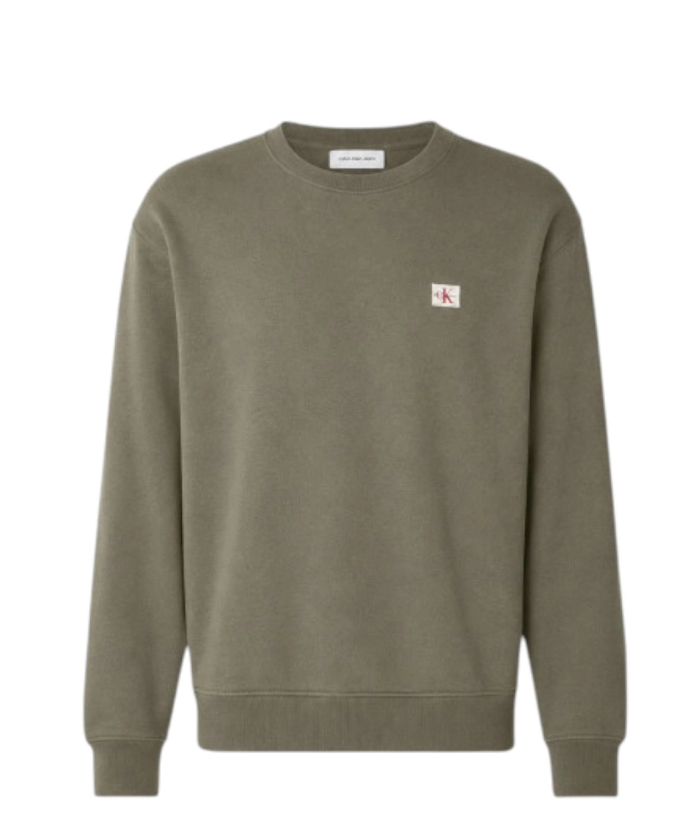 Calvin Klein - Ανδρική Μακρυμάνικη Μπλούζα French Terry Woven Label LV04RG268G-LDY Λαδί