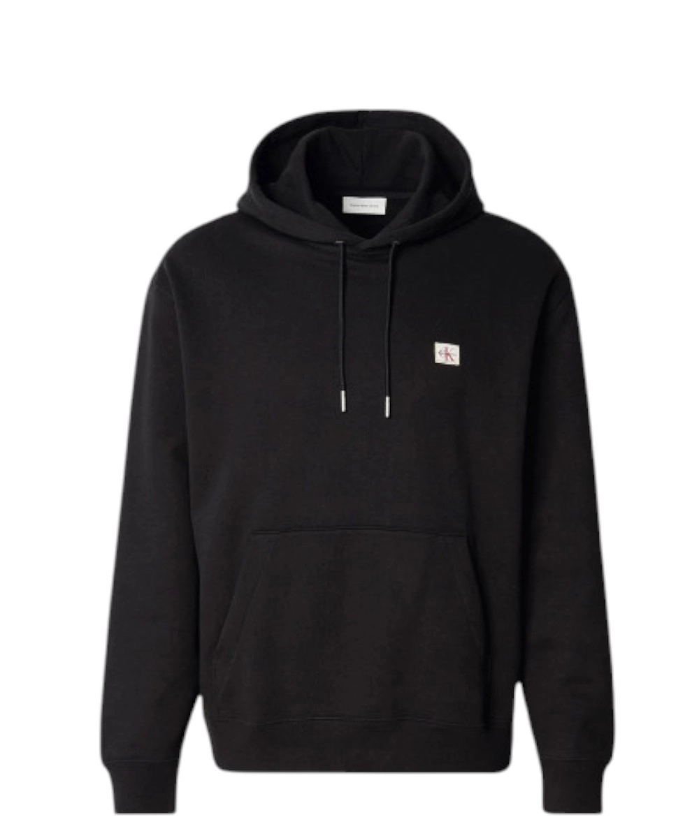 Calvin Klein - Ανδρική Μακρυμάνικη Φούτερ French Terry Woven Label Hoodie LV04RG269G-UB1 Μαύρο