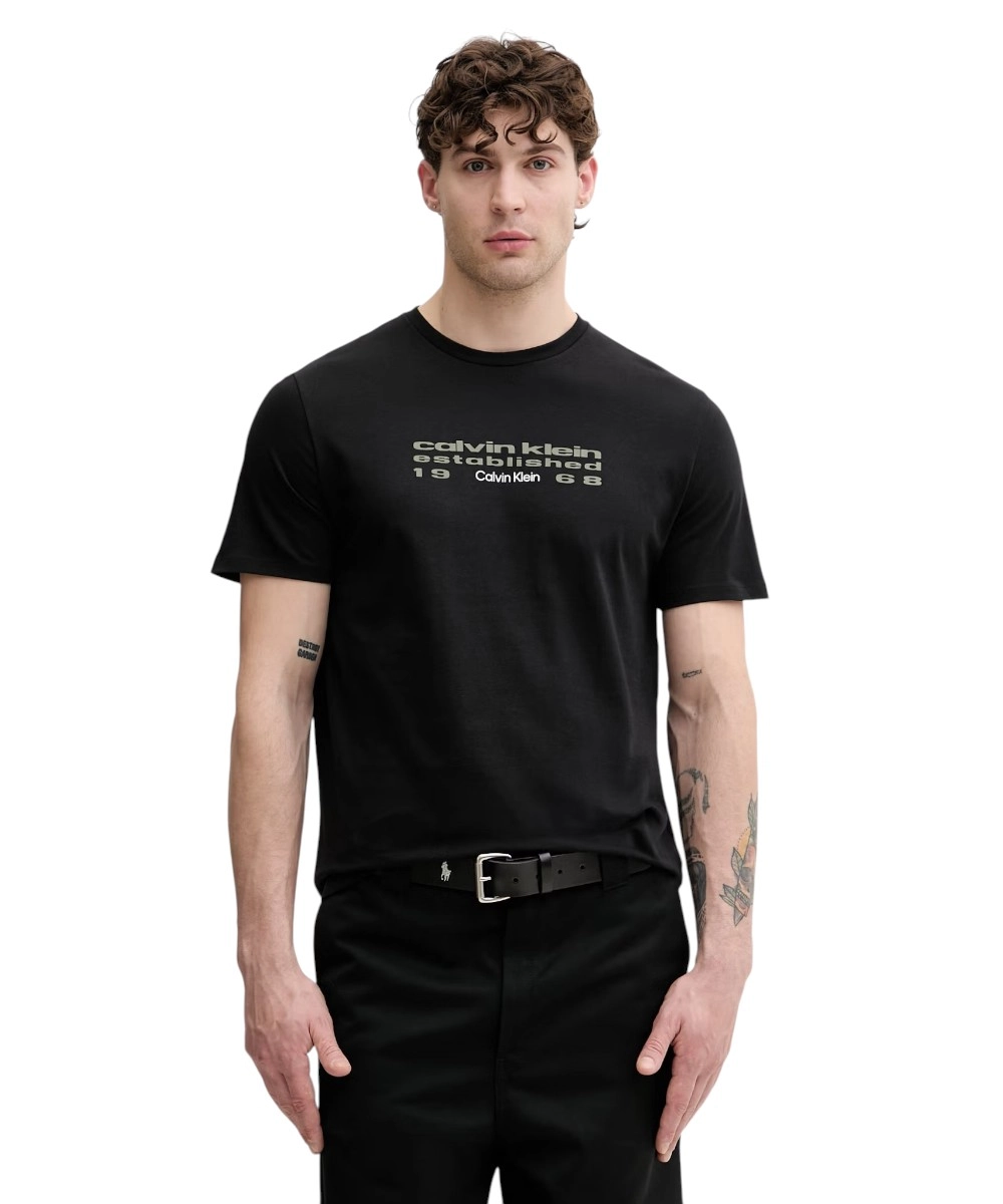 Calvin Klein - Ανδρικό T-shirt SS 30s EU Regular Fit LV04RG800G-UB1 Μαύρο