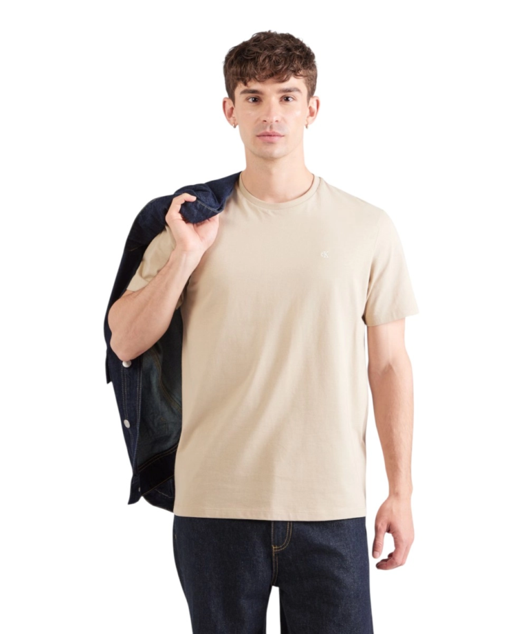 Calvin Klein - Ανδρικό T-shirt SS Monogram Regular Fit LV14RD254G-PF0 Μπεζ