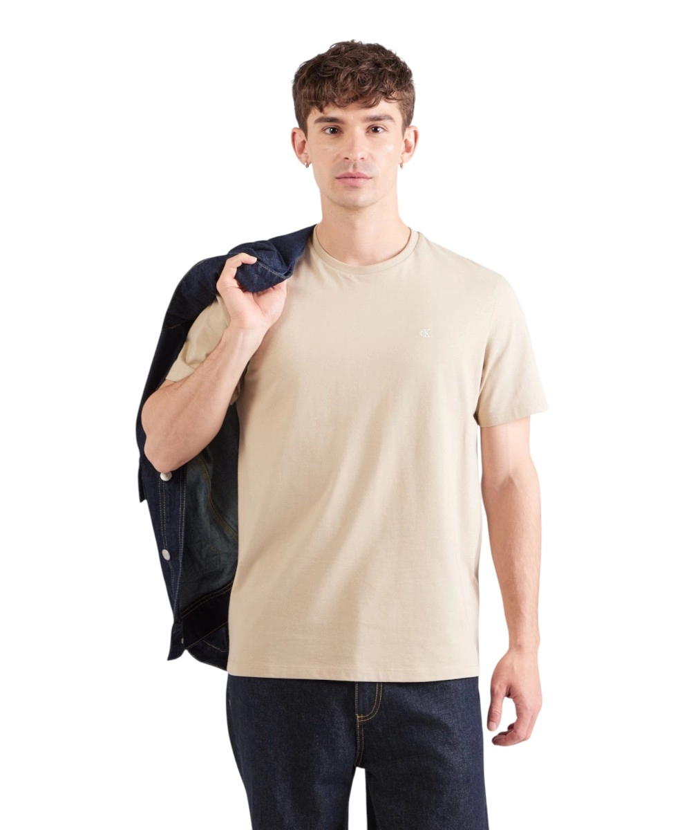 Calvin Klein - Ανδρικό T-shirt SS Monogram Regular Fit LV14RD254G-PF0 Μπεζ
