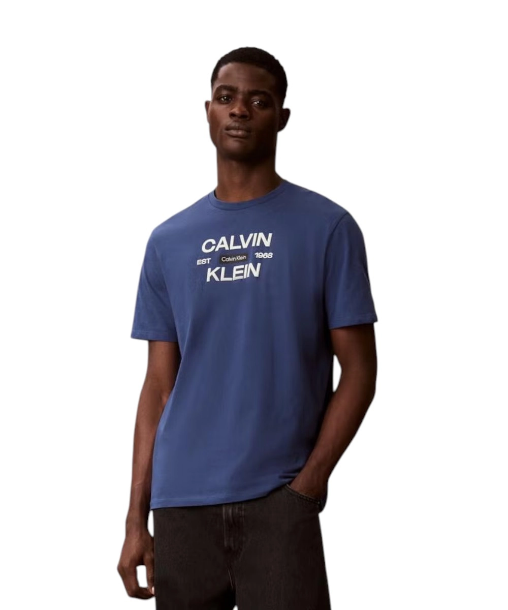 Calvin Klein - Ανδρικό T-shirt Stack Grap Regular Fit LV04RG805G-CEC Μπλε