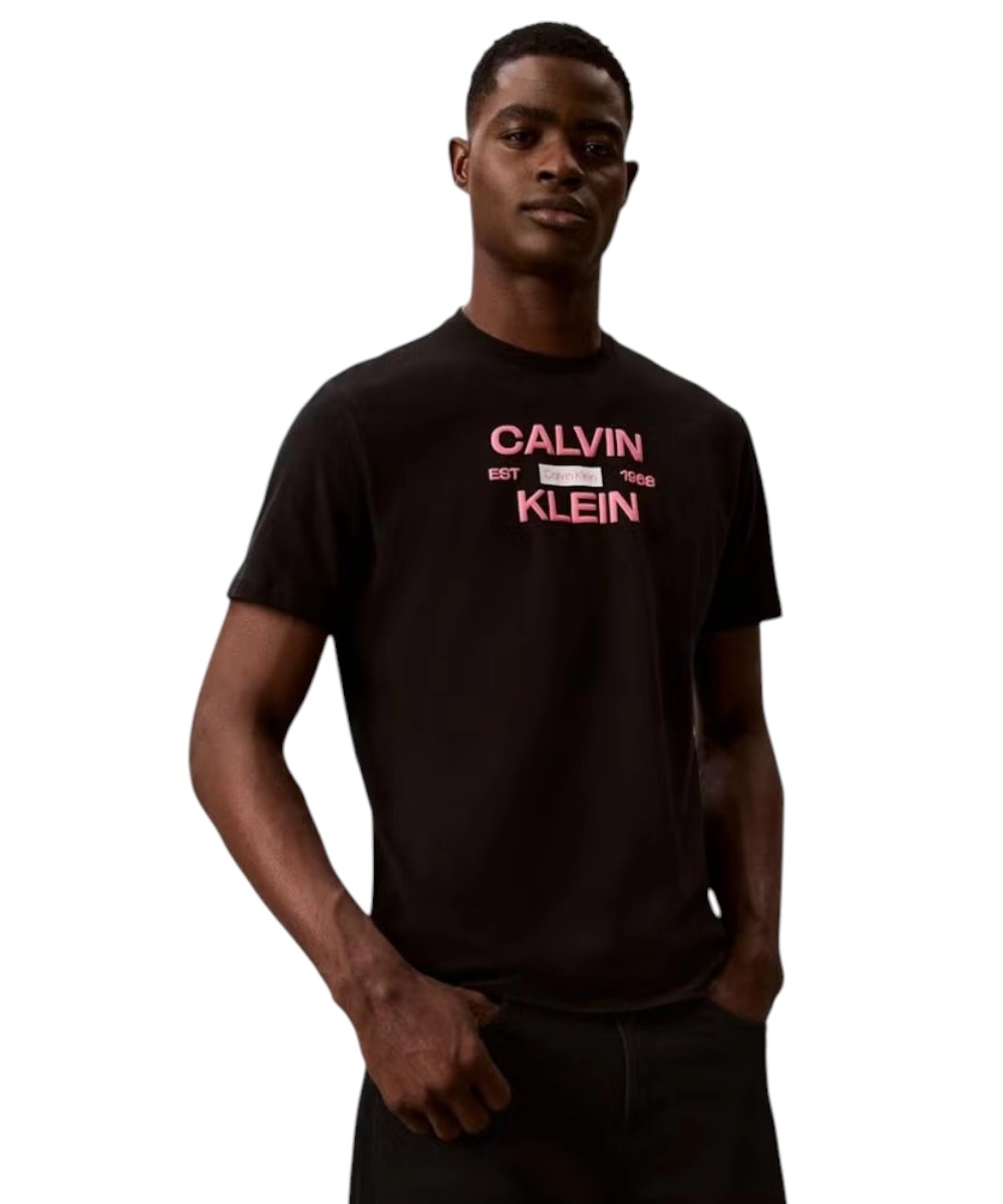 Calvin Klein - Ανδρικό T-shirt Stack Grap Regular Fit LV04RG805G-UB1 Μαύρο