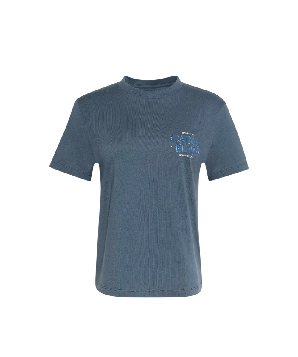 Calvin Klein - Γυναικείο T-Shirt Classic Left Chest Graphic LV047G836G-CEG Γκρι