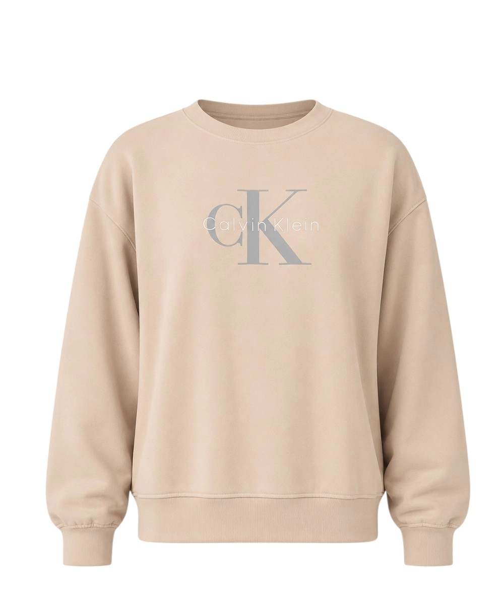 Calvin Klein - Γυναικείο Φούτερ Ls Rlxd Monogram French Terry Cr LV047F223G-TRN Ροζ