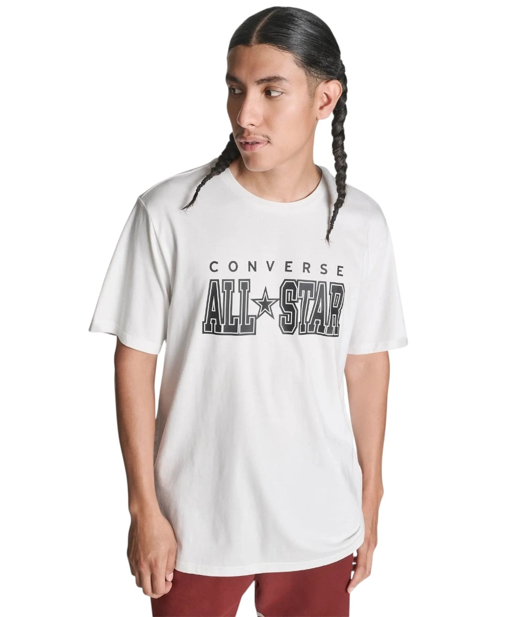 Converse - Ανδρικό T‑shirt All Star Tee CVM5T163-100 Λευκό