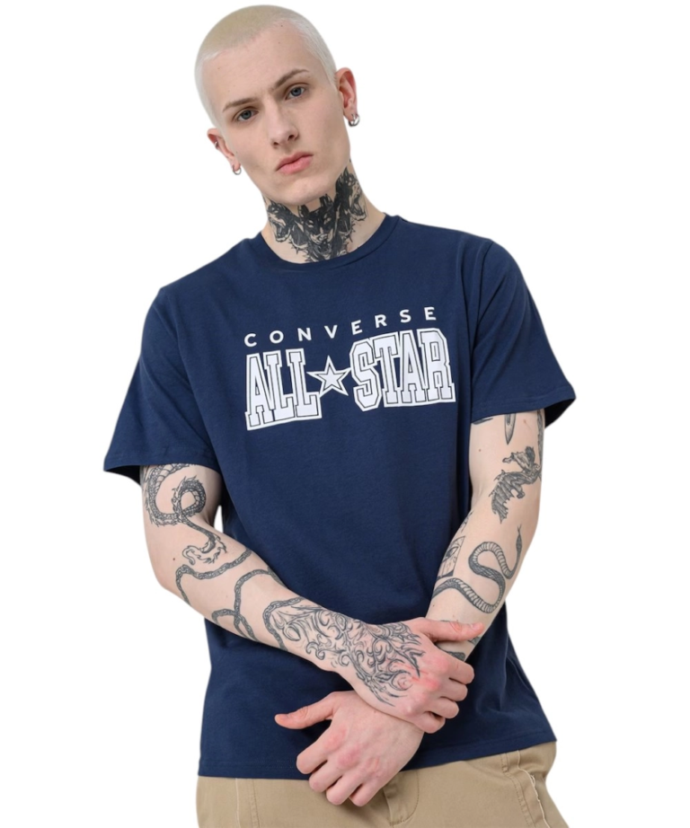 Converse - Ανδρικό T‑shirt All Star Tee CVM5T163-410 Μπλε