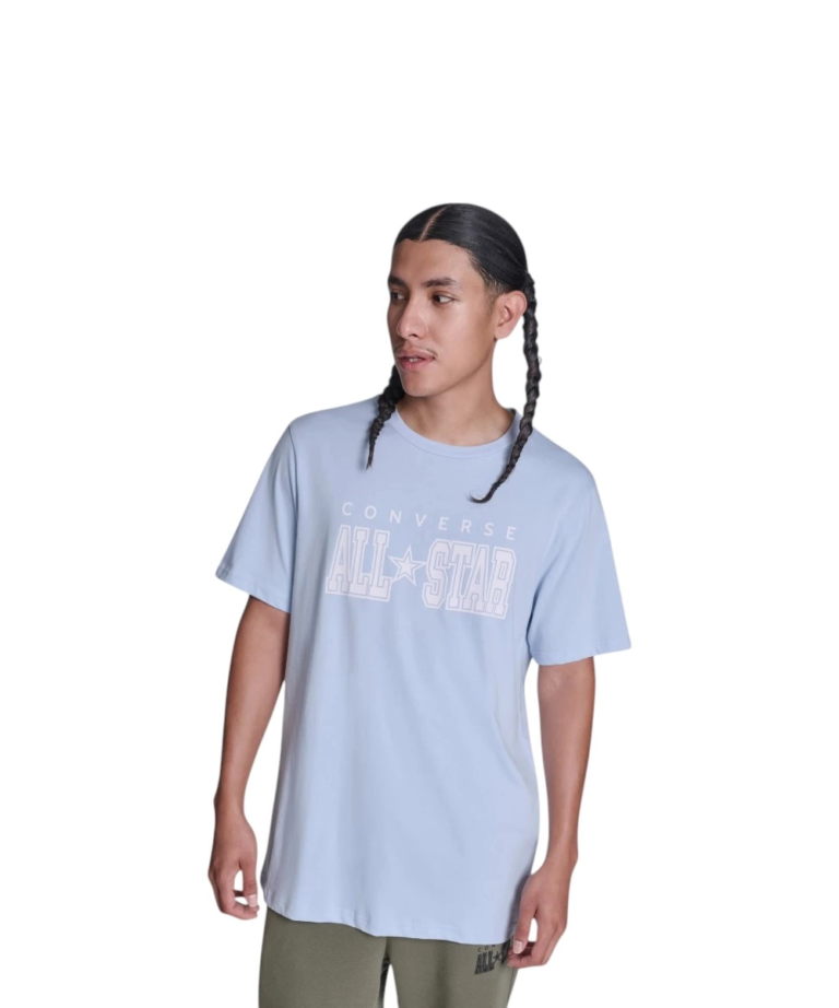 Converse - Ανδρικό T‑shirt All Star Tee CVM5T163-415 Γαλάζιο