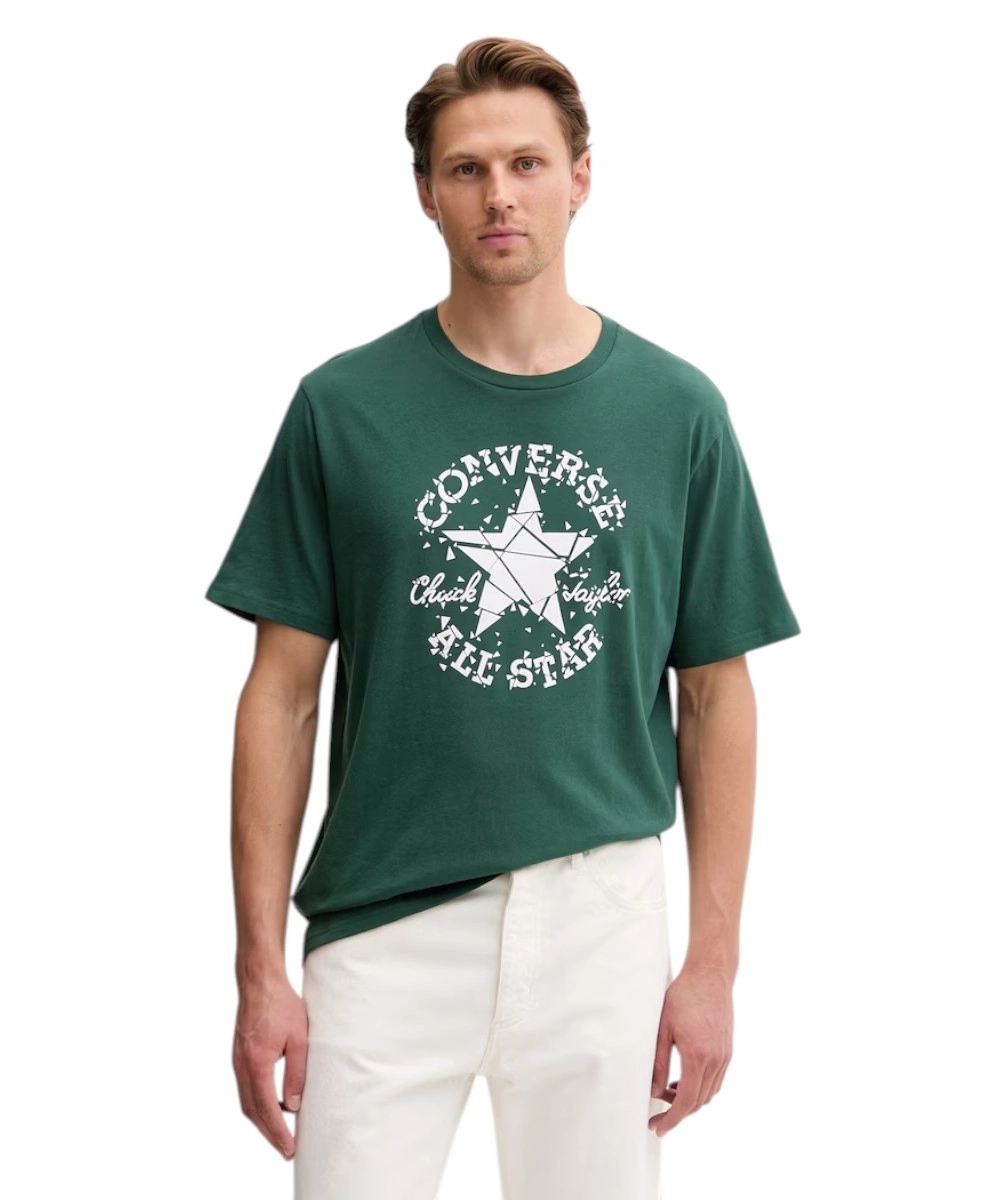 Converse - Ανδρικό T‑shirt Broken Glass CVM6T087-344 Πράσινο