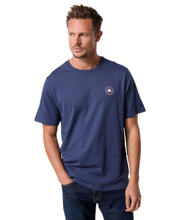 Converse - Ανδρικό T‑shirt Chuck Print Tee Standar Fit CVM5T565-410 Μπλε Ναυτικό