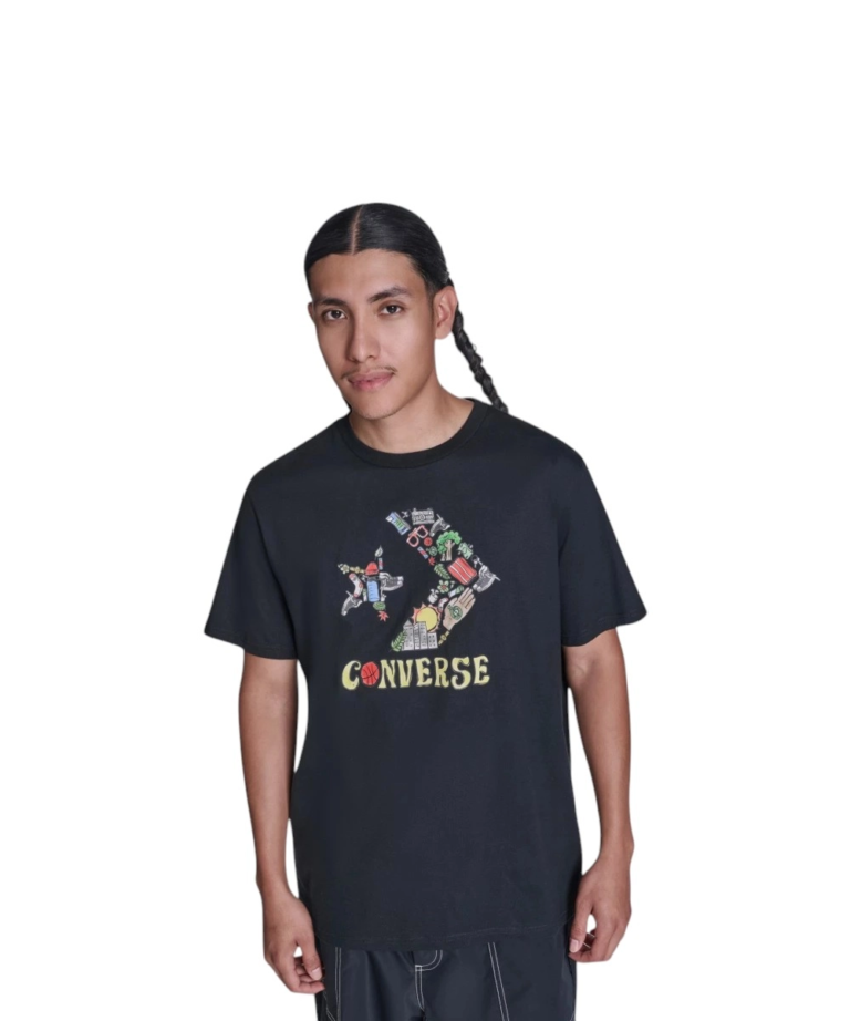 Converse - Ανδρικό T‑shirt Logo Star Chev SS Tee CVM6T098-001 Μαύρο