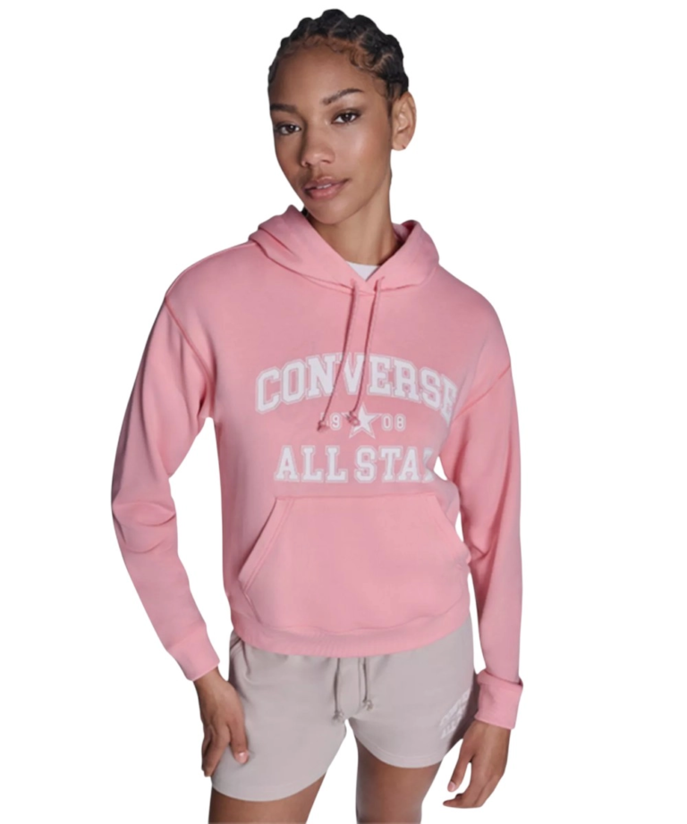 Converse - Γυναικεία Μπλούζα Φούτερ Standard Fit CVW6H113-692 Ροζ