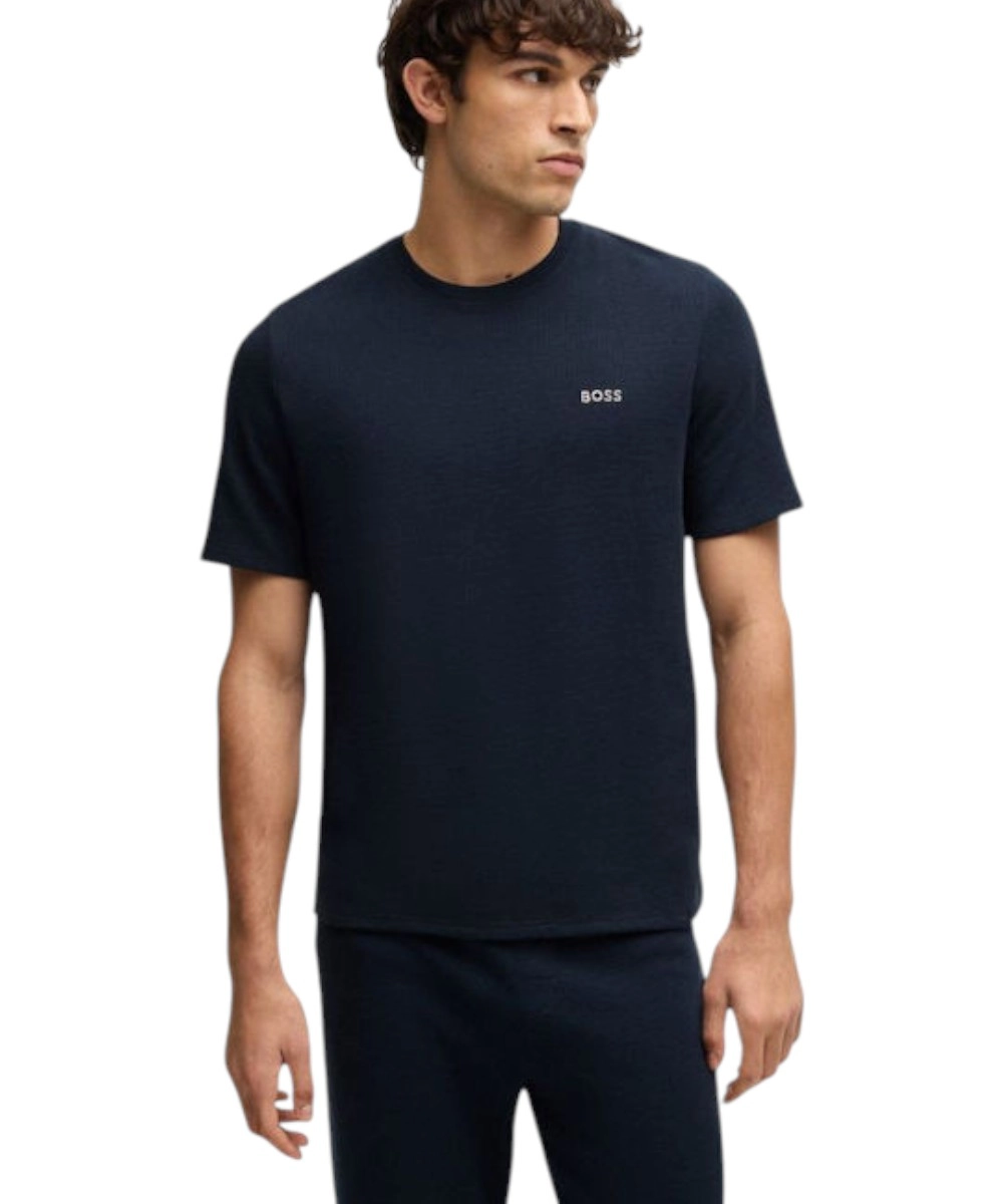 Hugo Boss - Ανδρικό T-shirt Wafflet 50535891-403 Μπλε Σκούρο