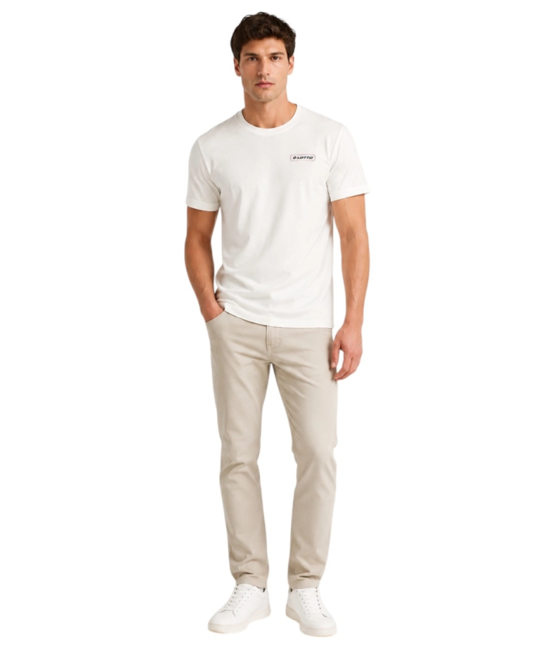 Lotto - Ανδρικό Κοντομάνικο Αθλητικό T-Shirt 466013-WHITE Λευκό