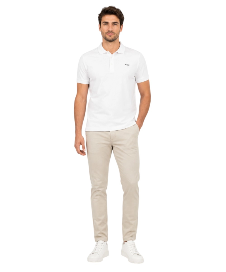 Lotto - Ανδρικό Κοντομάνικο Αθλητικό T-Shirt Polo Athletic Casual LO61520M-0001 Λευκό