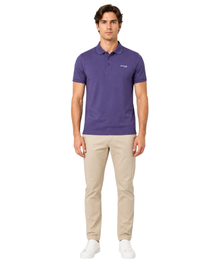 Lotto - Ανδρικό Κοντομάνικο Αθλητικό T-Shirt Polo Athletic Casual LO61520M-4010 Μπλε Σκούρο