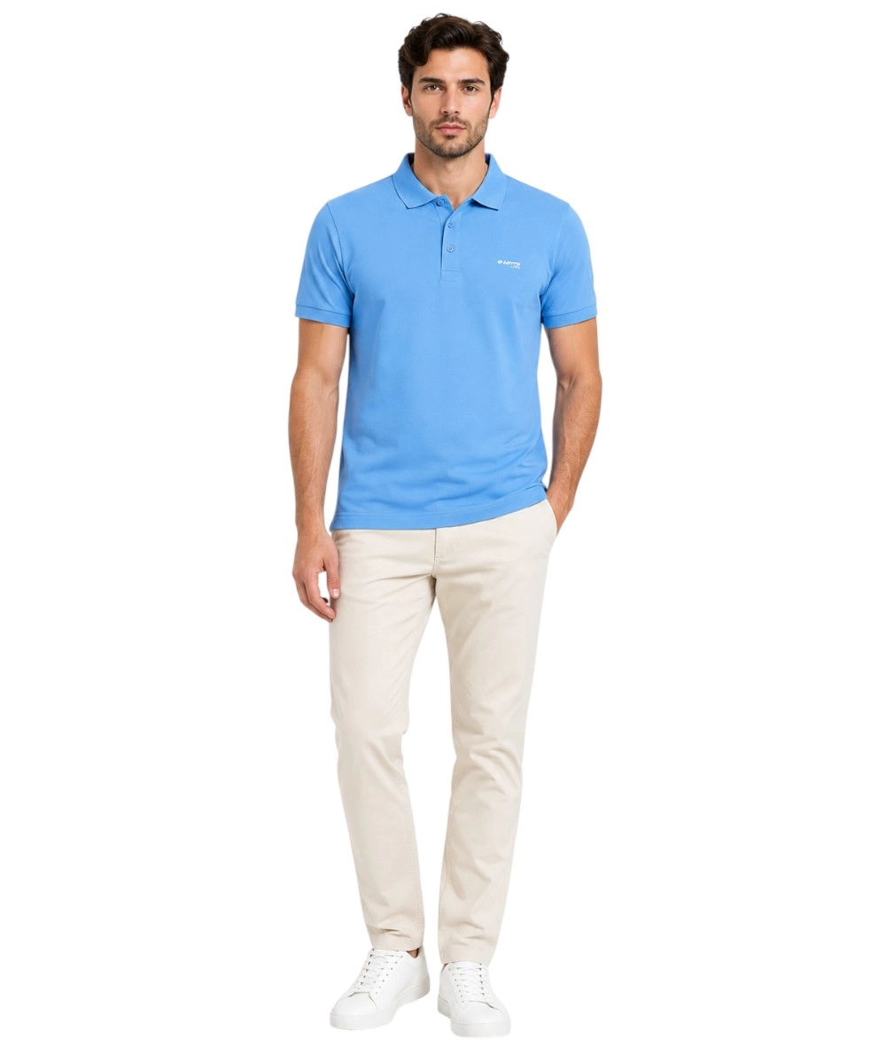 Lotto - Ανδρικό Κοντομάνικο Αθλητικό T-Shirt Polo Athletic Casual LO61520M-4139 Γαλάζιο