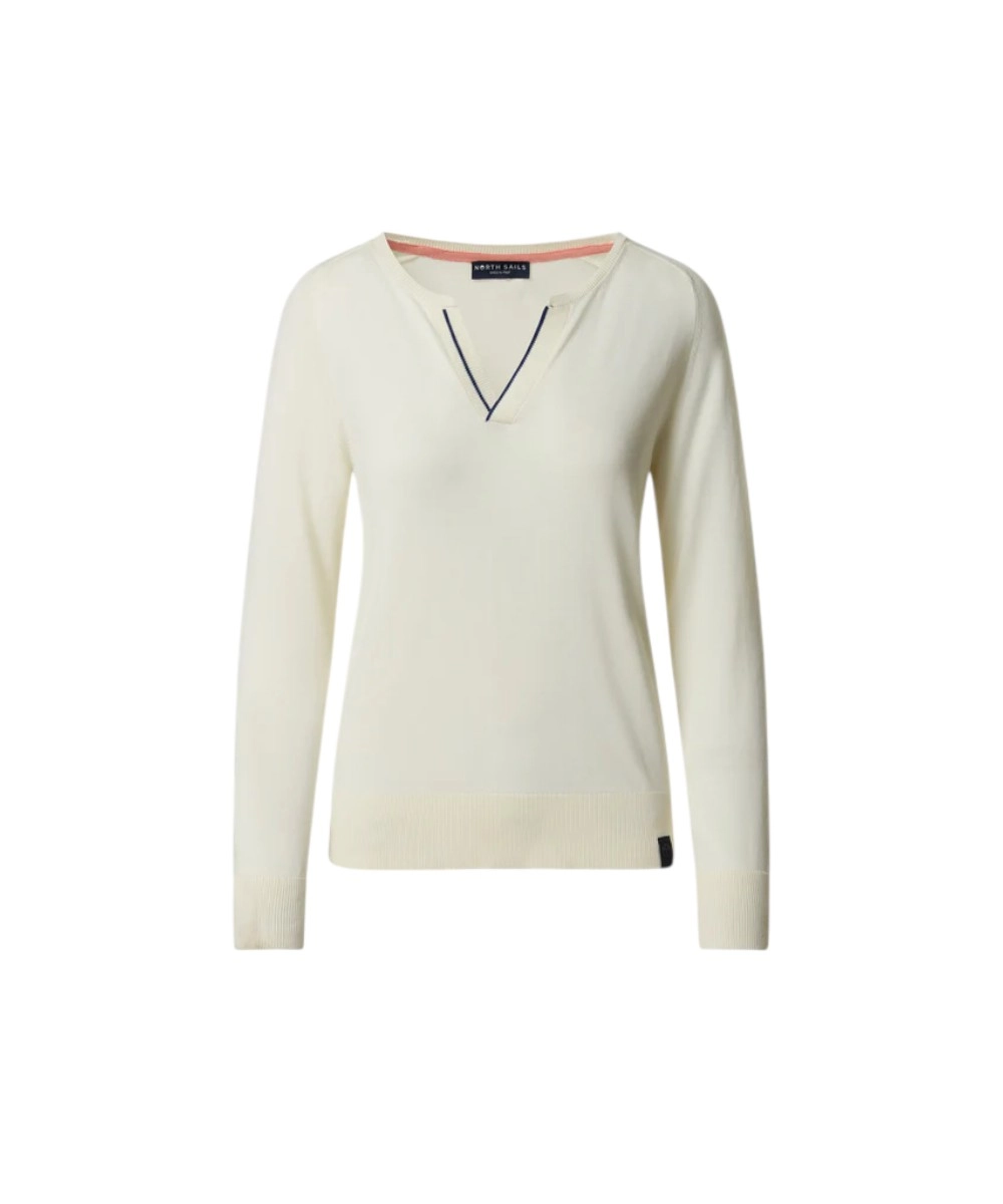 North Sails- Γυναικεία Μπλούζα Πουλόβερ Viscose Cotton 095536-000-0105 Λευκό