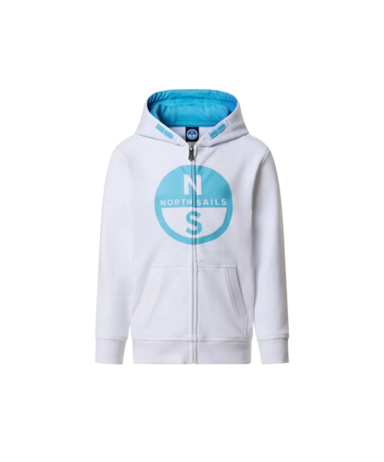 North Sails - Παιδική Ζακέτα Φούτερ με Κουκούλα 792091-000-0101 Λευκό