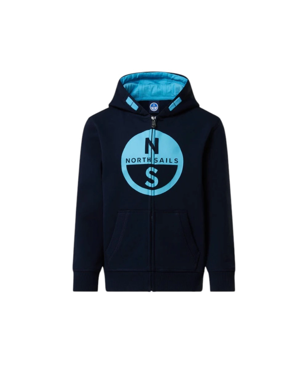 North Sails - Παιδική Ζακέτα Φούτερ με Κουκούλα 792091-000-0802 Μπλε Ναυτικό