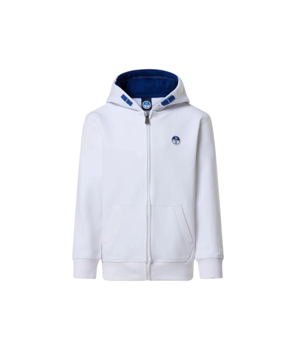 North Sails - Παιδική Ζακέτα Φούτερ με Κουκούλα 792092-000-0101 Λευκό