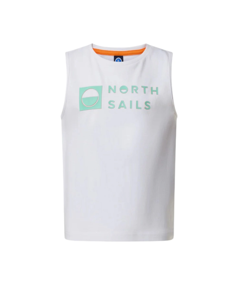 North Sails - Παιδικό Αμάνικο Μπλουζάκι Τank Τop 795228-000-0101 Λευκό