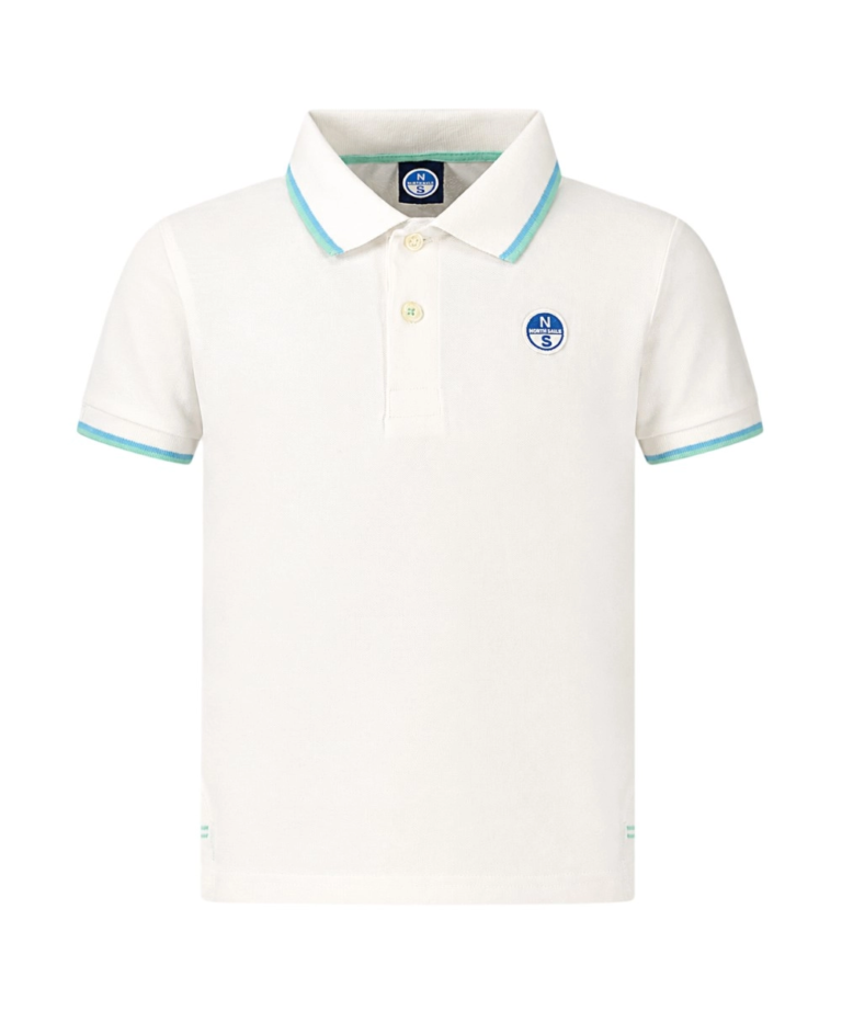 North Sails - Παιδικό Κοντομάνικο Μπλουζάκι Polo Logo Patch 794490-000-0101 Λευκό
