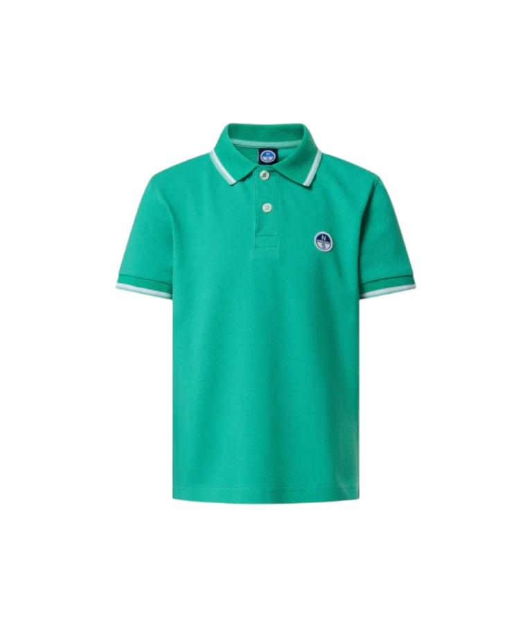 North Sails - Παιδικό Κοντομάνικο Μπλουζάκι Polo Logo Patch 794490-000-0412 Πράσινο