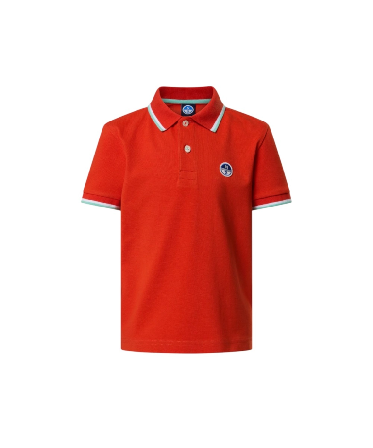 North Sails - Παιδικό Κοντομάνικο Μπλουζάκι Polo Logo Patch 794490-000-0719 Πορτοκαλί Σκούρο