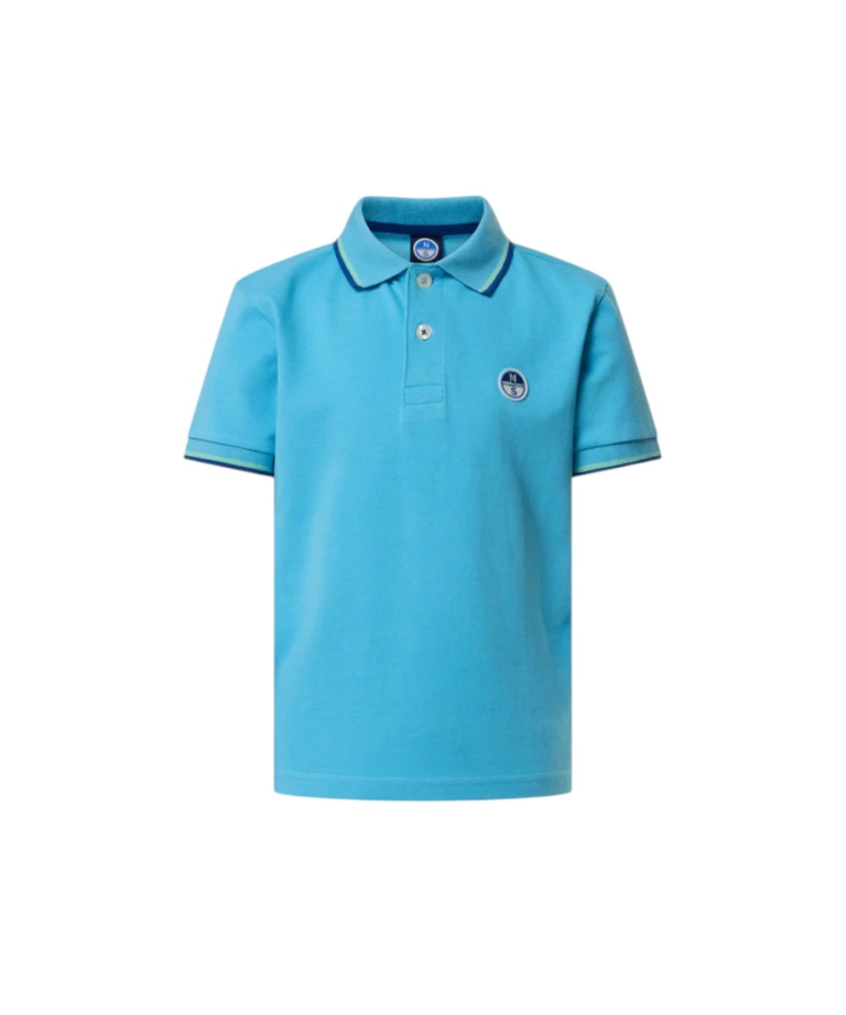 North Sails - Παιδικό Κοντομάνικο Μπλουζάκι Polo Logo Patch 794490-000-0774 Γαλάζιο