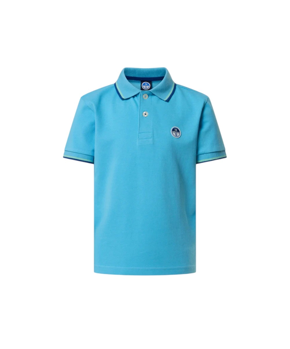 North Sails - Παιδικό Κοντομάνικο Μπλουζάκι Polo Logo Patch 794490-000-0774 Γαλάζιο