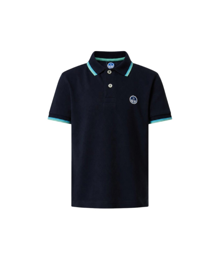 North Sails - Παιδικό Κοντομάνικο Μπλουζάκι Polo Logo Patch 794490-000-0802 Μπλε Ναυτικό
