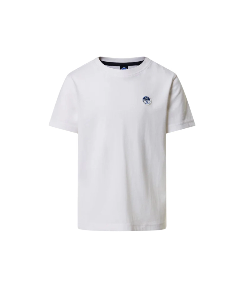 North Sails - Παιδικό Κοντομάνικο Μπλουζάκι T-Shirt Logo Patch 795226-000-0101 Λευκό