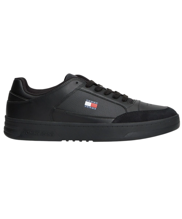 Tommy Hilfiger - Ανδρικά Sneakers Leather Mixed Texture Basketball EM0EM01792-BDS Μαύρο