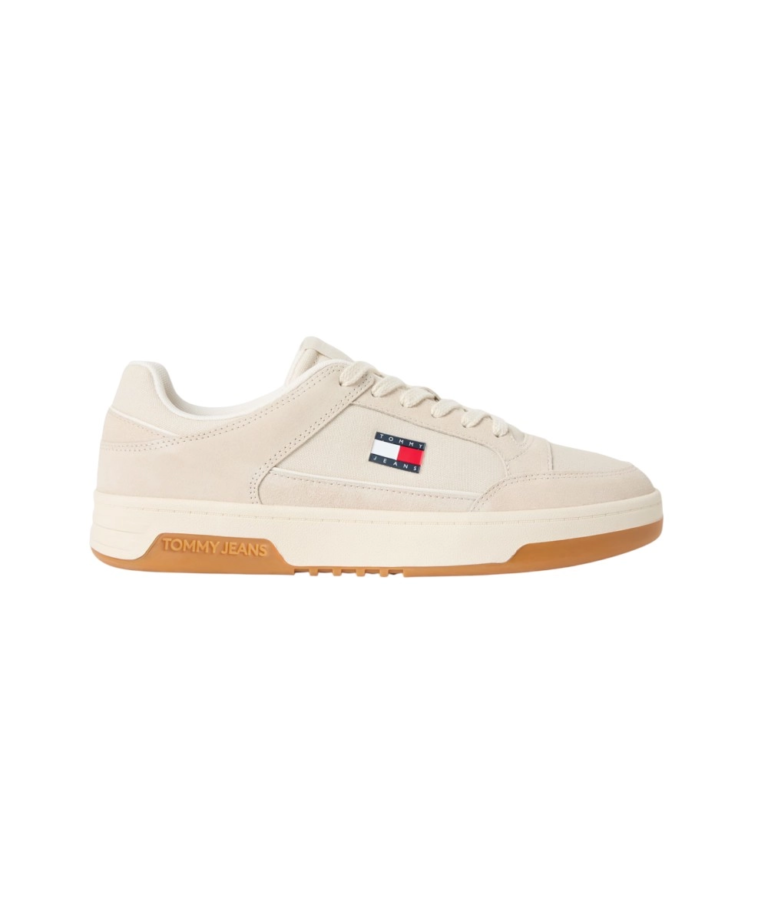 Tommy Hilfiger - Ανδρικά Sneakers Leather Mixed Texture Basketball EM0EM01792-YBI Εκρού