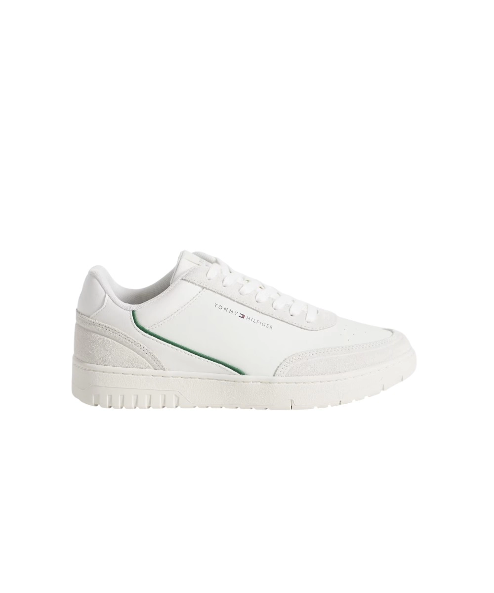 Tommy Hilfiger - Ανδρικά Sneakers Th Basket Core Leather Suede Mix FM0FM05881-0F5 Εκρού