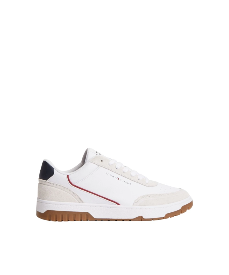 Tommy Hilfiger - Ανδρικά Sneakers Th Basket Core Leather Suede Mix FM0FM05881-0GZ Λευκό