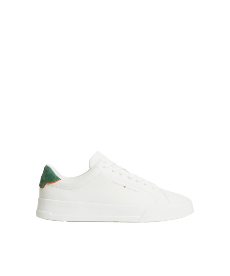 Tommy Hilfiger - Ανδρικά Sneakers Th Court Lth Detail Ess FM0FM05367-0F5 Λευκό/Πράσινο